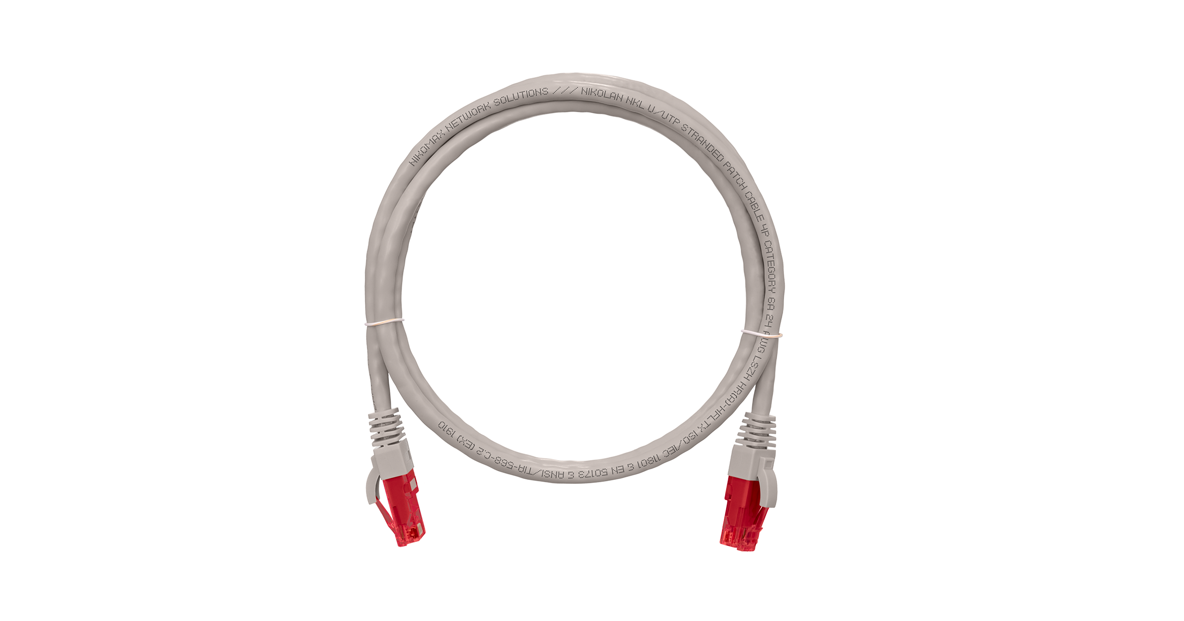 Патч-корд UTP кат.6a, 0.15м, RJ45-RJ45, серый, CU, LSZH, NIKOMAX (NMC-PC4UA55B-001-C-GY)