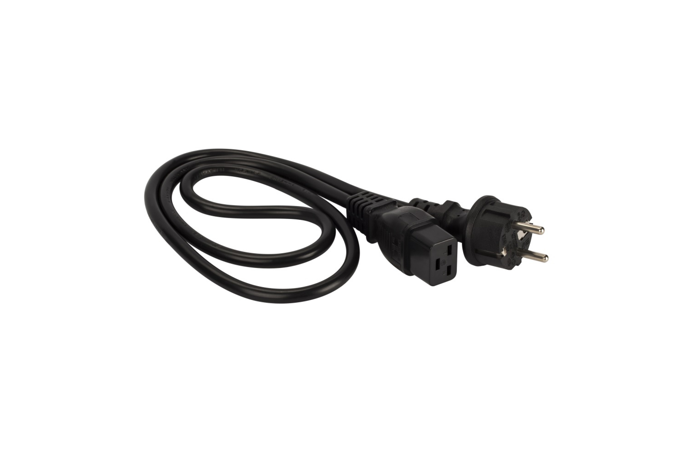 Кабели питания  E2E4 Кабель питания IEC-320-C19-Schuko (Euro)(M), 16A, 2м, черный LANMASTER (LAN-PP19/SH-2.0-BK)