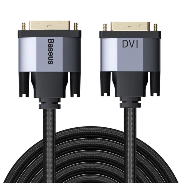 Кабель DVI(M)-DVI(M), 1 м, темно-серый Baseus Enjoyment series (CAKSX-Q0G)