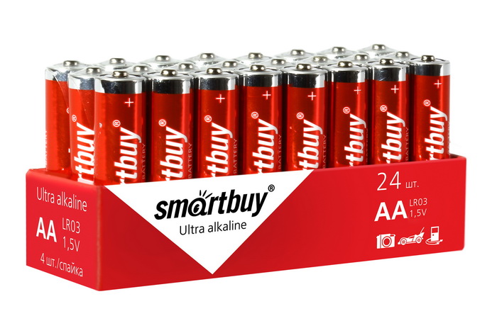 Элементы питания  E2E4 Батарея Smartbuy Ultra Alkaline, AA, 1.5V, 24шт. (SBBA-2A24S)