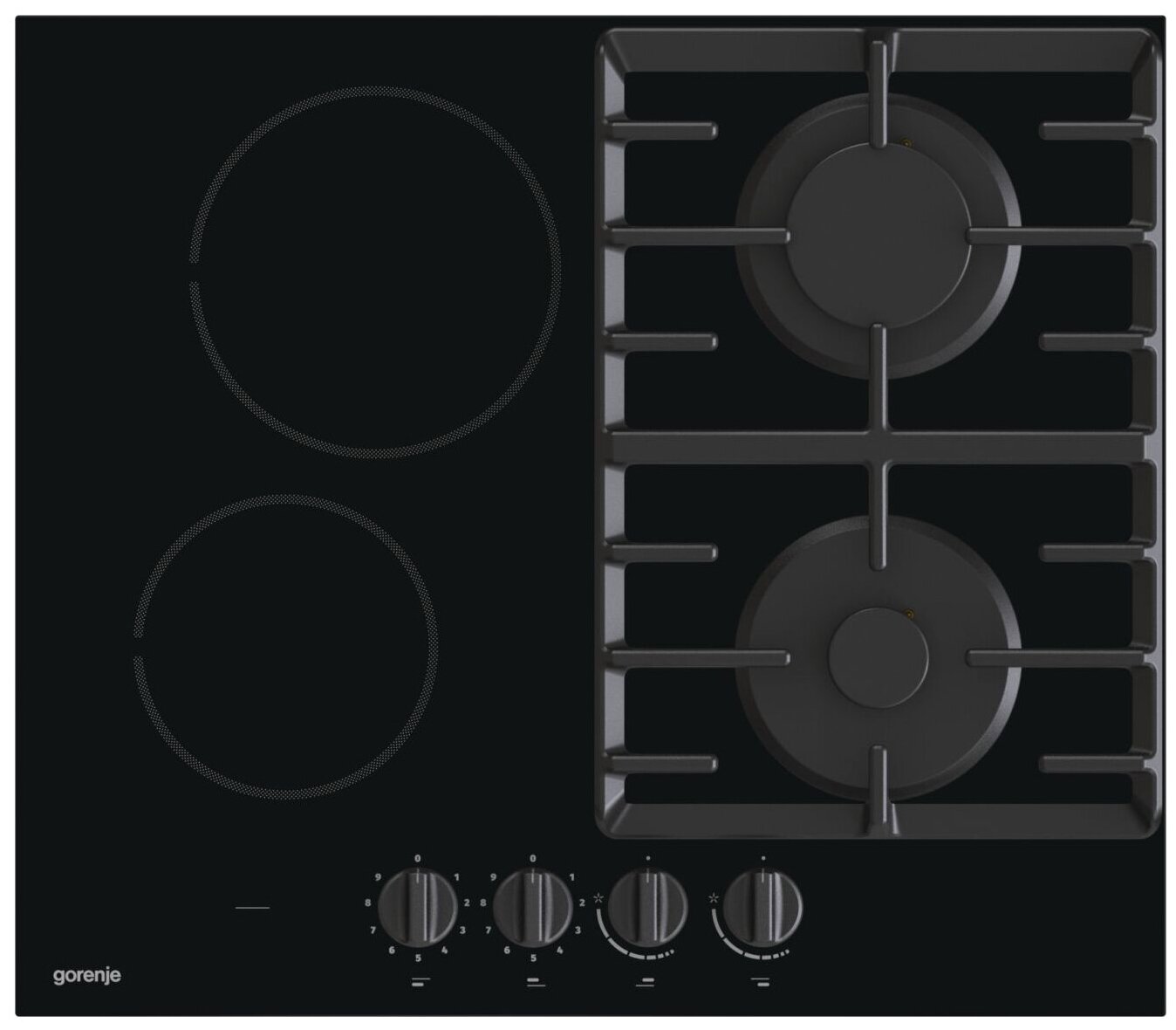 Встраиваемые варочные панели Комбинированная варочная панель GORENJE GCE691BSC, 4 конфорки, черный (GCE691BSC)