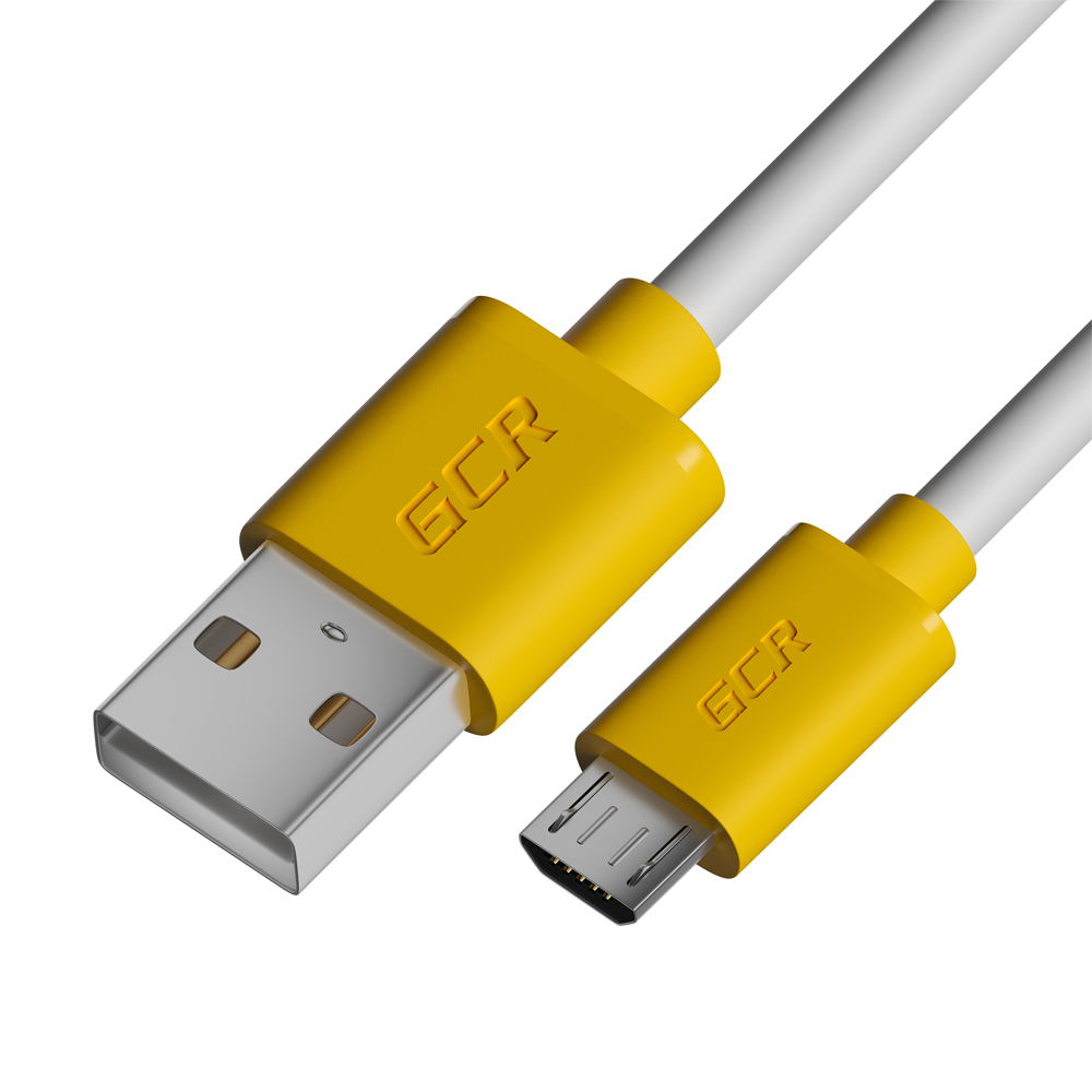 Кабель Micro USB-USB, 3A быстрая зарядка, 2м, желтый Greenconnect GCR-UA1U (GCR-53253)