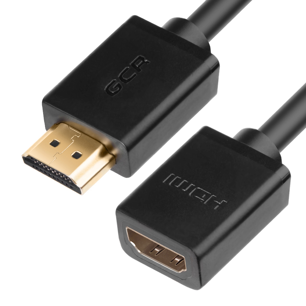 Кабель-удлинитель HDMI(19F)-HDMI(19M) v2.0 4K, экранированный, 2м, черный Greenconnect GCR-HMFR6 (GCR-HMFR6-BB3S-2m)