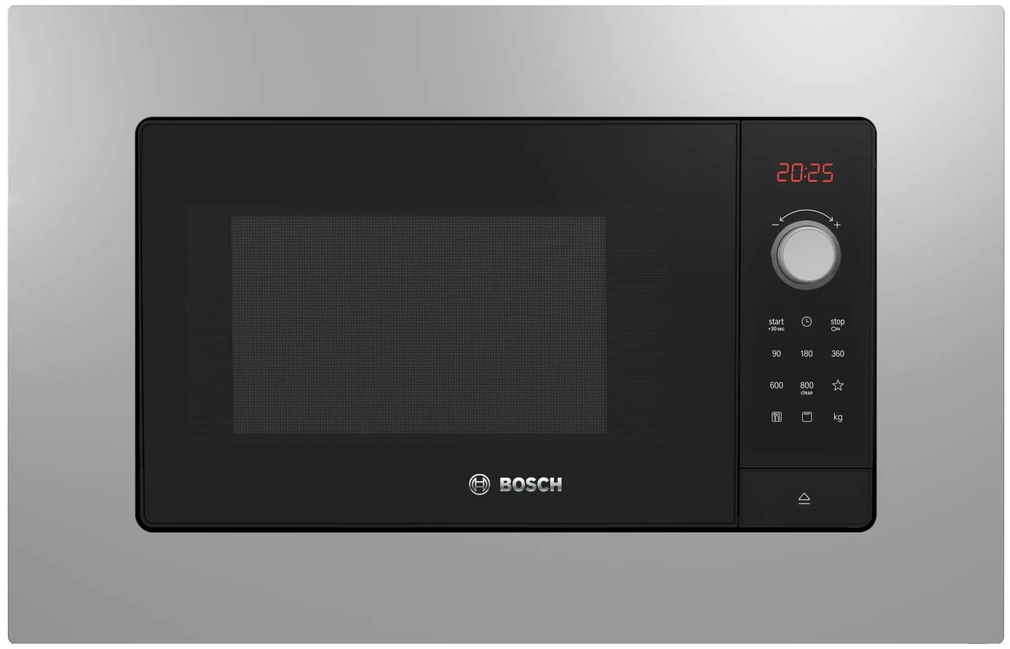 Микроволновая печь встраиваемая Bosch BEL653MS3 25 л, 800 Вт, гриль, серебристый/черный (BEL653MS3)