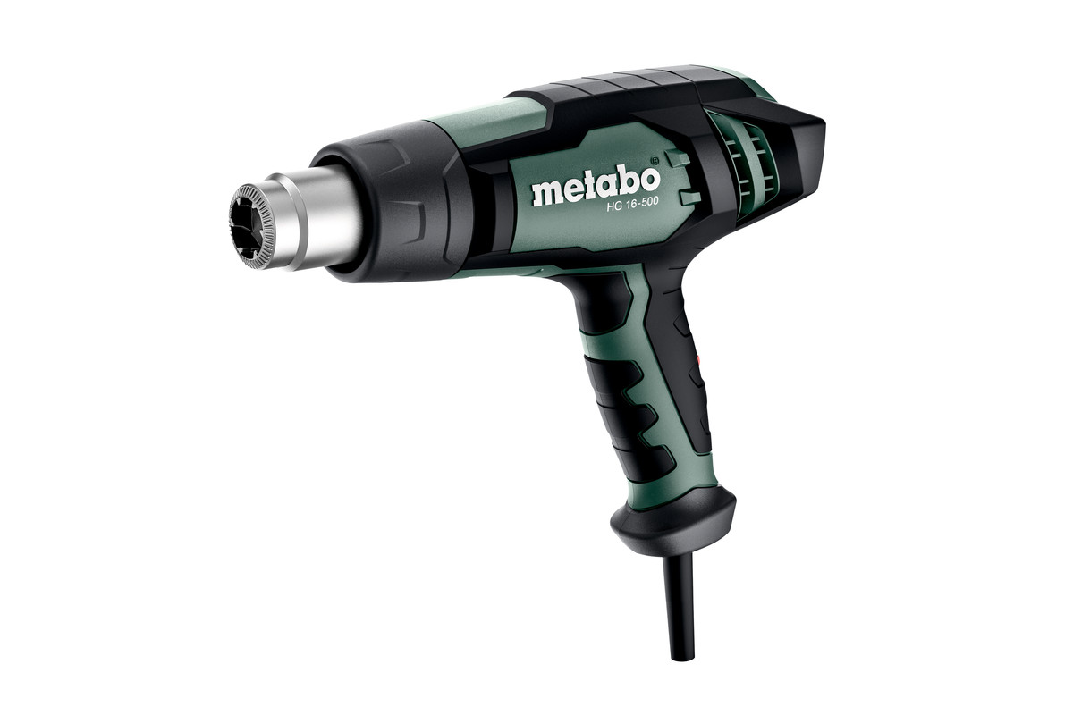 Фены строительные  E2E4 Фен строительный Metabo HG 16-500, аккумуляторный, 1.6 кВт, от 300°C, до 500°C, до 200 л/м (601067000)