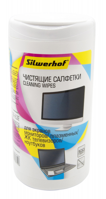 Чистящие салфетки  E2E4 Салфетки влажные 100 шт. для экранов 671214 SILWERHOF