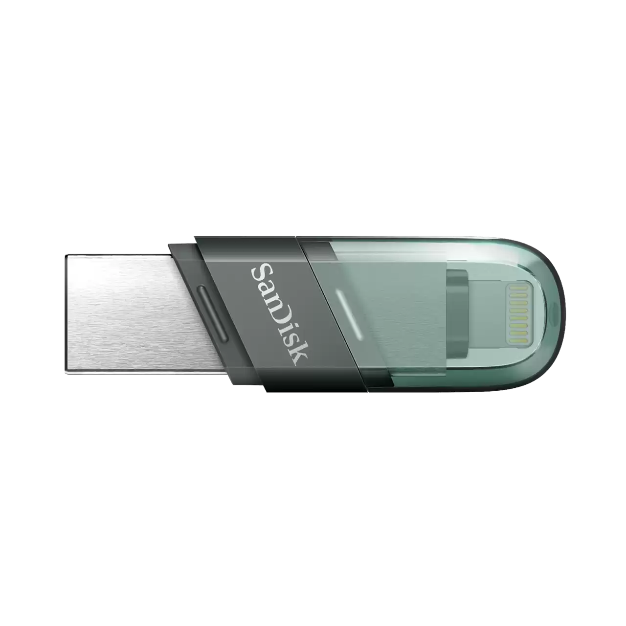 Флеш-накопители USB 3.1  E2E4 Флешка 256Gb USB 3.1/Lightning Sandisk iXpand Flip, зеленый/серебристый (SDIX90N-256G-GN6NE)