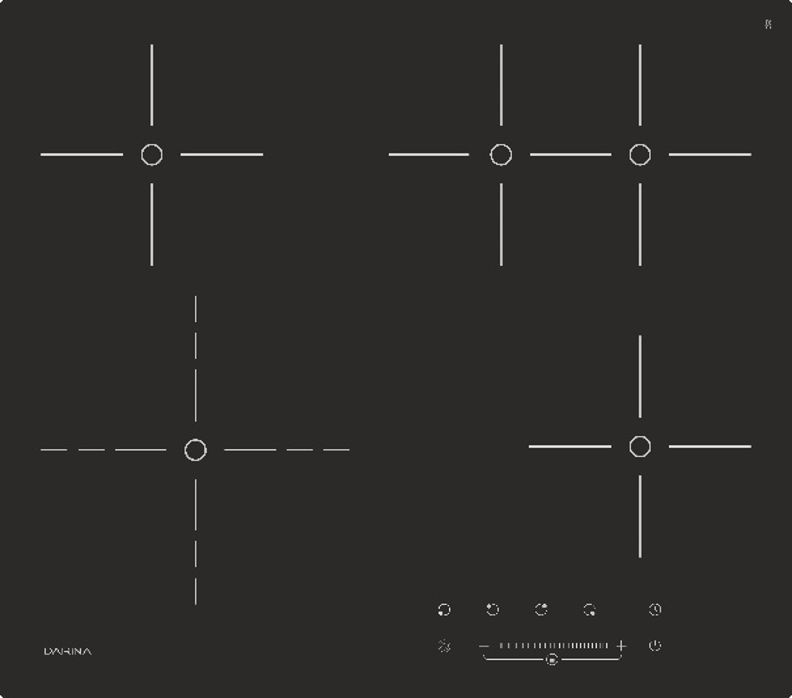 Электрическая варочная панель DARINA PL E329 B, 4 конфорки, черный (PL E329 B)
