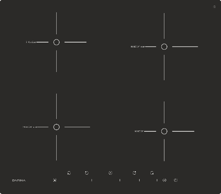 Индукционная варочная панель DARINA PL EI305 B, 4 конфорки, черный (PL EI305 B)
