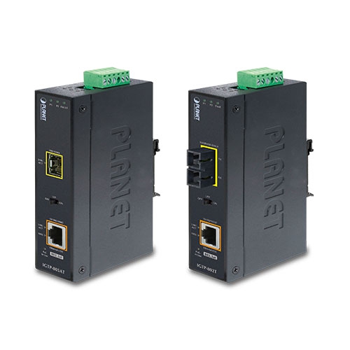   E2E4 Медиаконвертер Planet GTP-805A, RJ-45x1 Гбит/с, SFP, PoE, (GTP-805A)