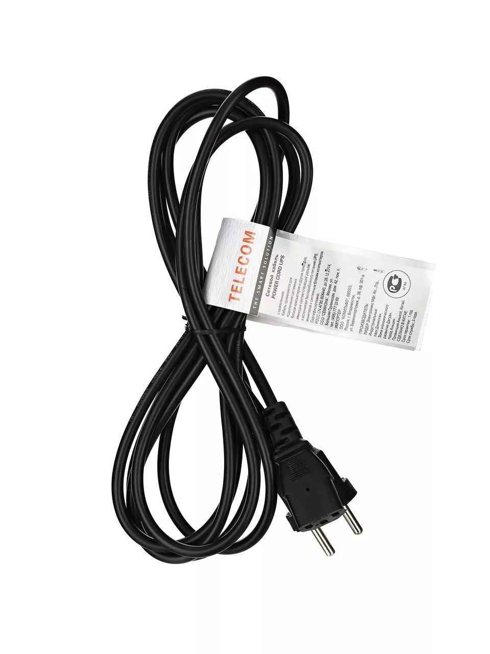 Кабель питания IEC-320-C13-Schuko (Euro)(M), 5A, 220В, 3м, черный Telecom (TE021-CU0.5-3M)