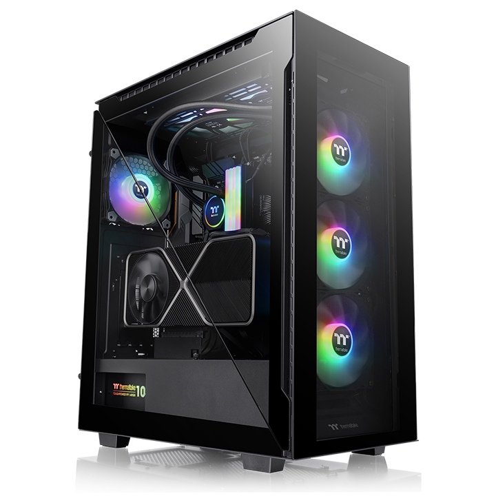 Корпус Thermaltake Divider 500 TG ARGB, ATX, Midi-Tower, 2xUSB 3.0, USB Type-C, RGB подсветка, черный, без БП (CA-1T4-00M1WN-01)