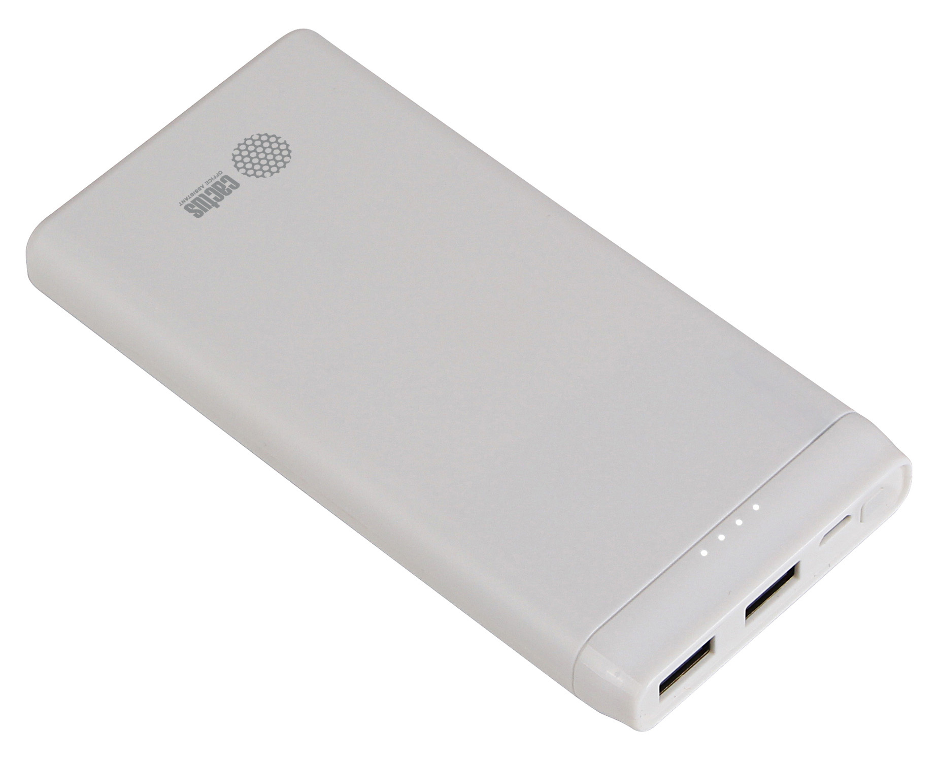 Портативный аккумулятор (Powerbank) Cactus CS-PBFSMT-10000, 10000 мА·ч, 2xUSB, 2.1А, белый