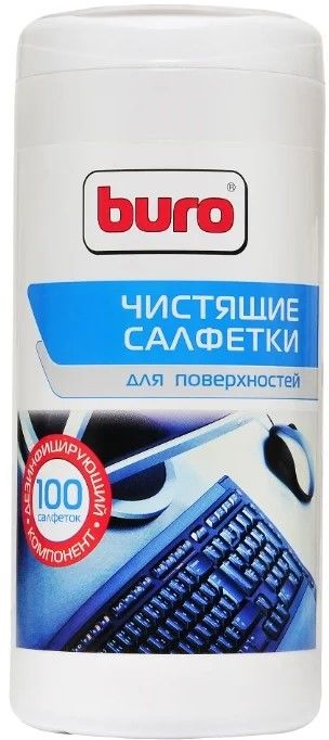 Чистящие салфетки Салфетки влажные 100 шт. для поверхностей BU-Asurface Buro