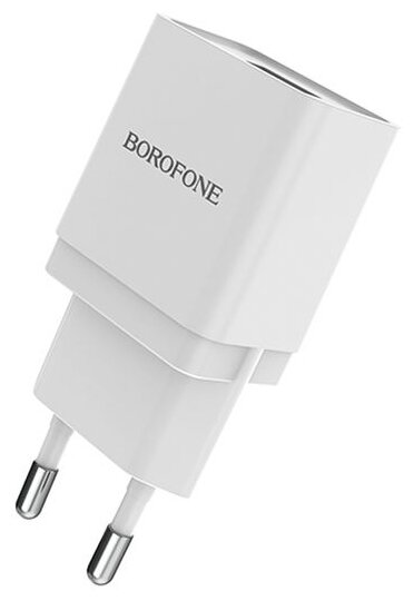   E2E4 Сетевое зарядное устройство Borofone BA19A 5W, 1USB, 1A, белый, кабель microUSB