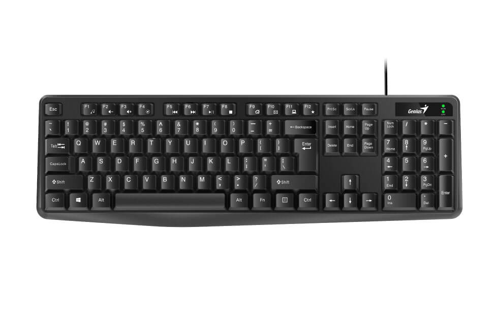 Клавиатура проводная Genius KB-117, мембранная, USB, черный (31310016402)