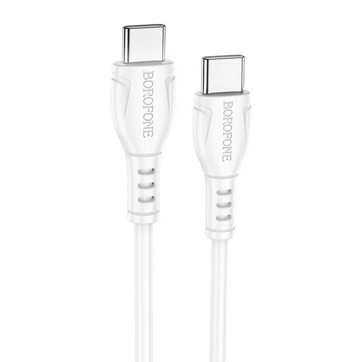 Кабель USB Type-C-USB Type-C, 3A быстрая зарядка, 1м, белый Borofone Triumph (133807)
