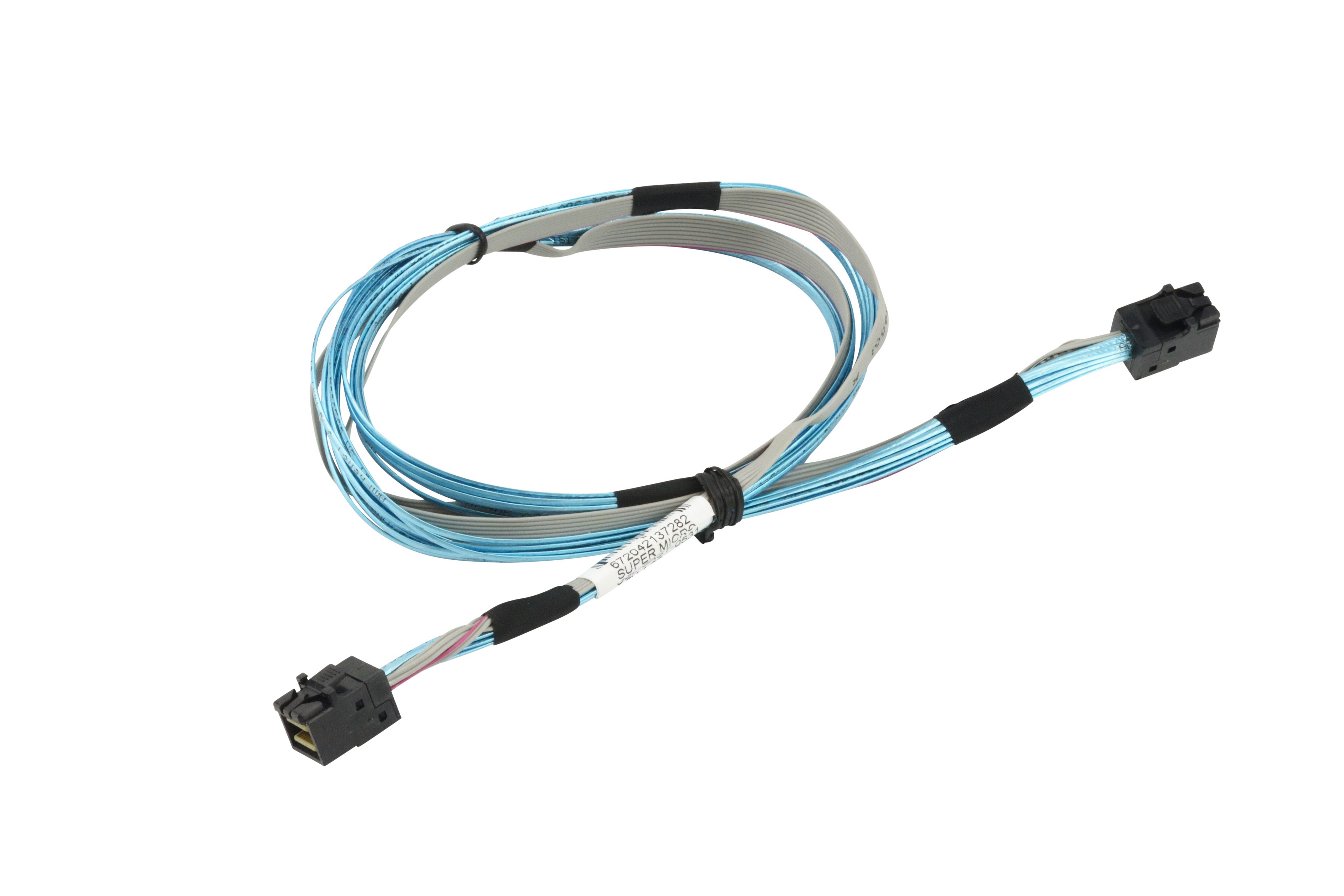 Серверные кабели, шлейфы Кабель SuperMicro, SFF-8643 (mini SAS HD) - SFF-8643 (mini SAS HD), 80 см, голубой (CBL-SAST-0531)