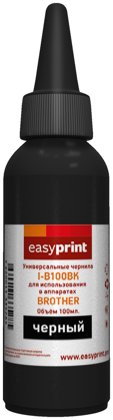 Чернила Easyprint, 100 мл, черный, совместимые для Brother (I-B100BK)