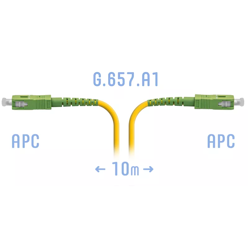 Патч-корд оптический SNR, SC/APC-SC/APC, одномодовый, G.657.A1, одинарный, 10м, желтый (SNR-PC-SC/APC-A-10m)