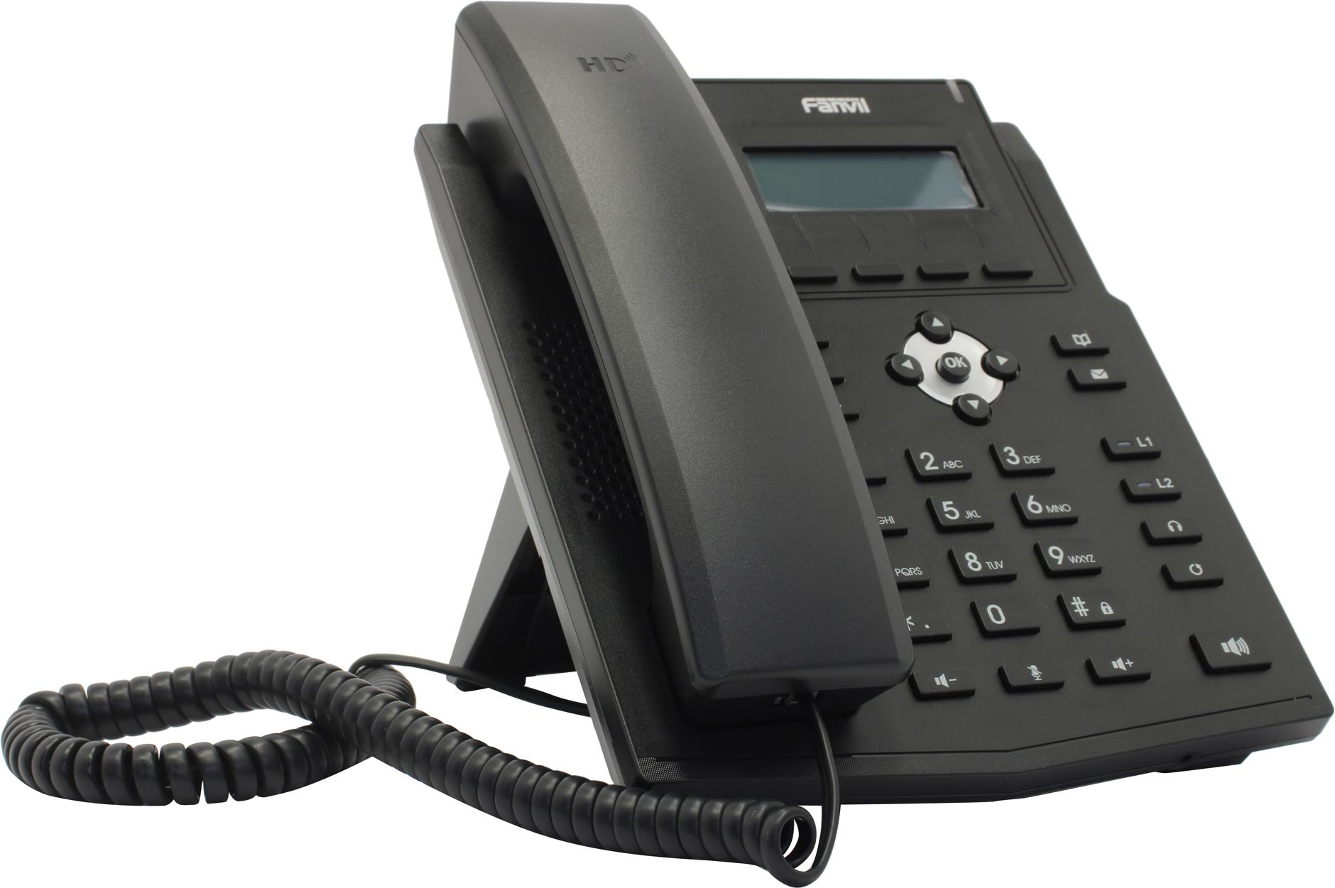 VoIP телефоны  E2E4 VoIP-телефон Fanvil X1SG, 2 линии, 2 SIP-аккаунта, монохромный дисплей, PoE, черный (X1SG)