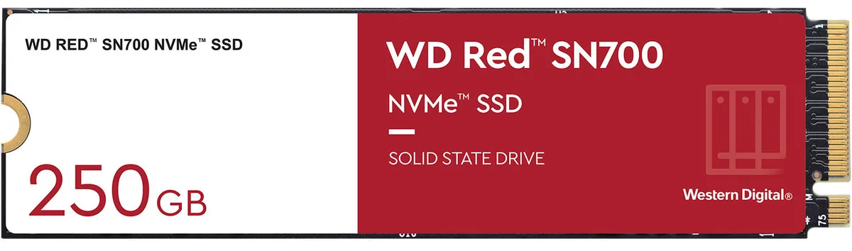 Твердотельный накопитель (SSD) Western Digital 250Gb WD Red SN700 NVMe, 2280, M.2, NVMe (WDS250G1R0C)