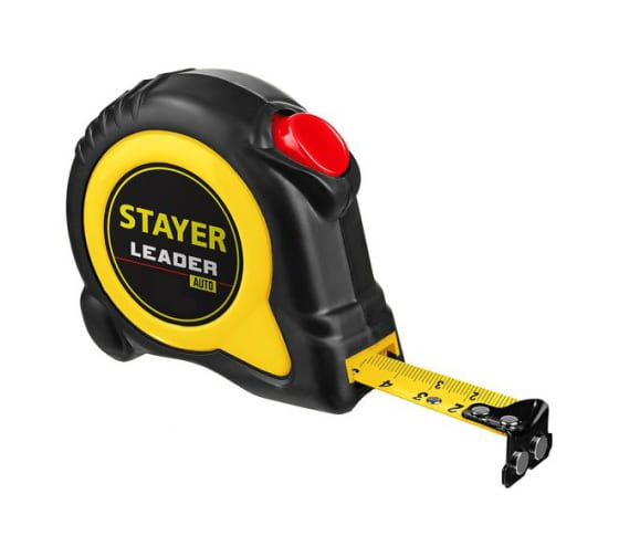 Рулетка 8 м x 2.5 см, прорезиненный корпус, магнитная, STAYER LEADER (3402-08-25_z01)