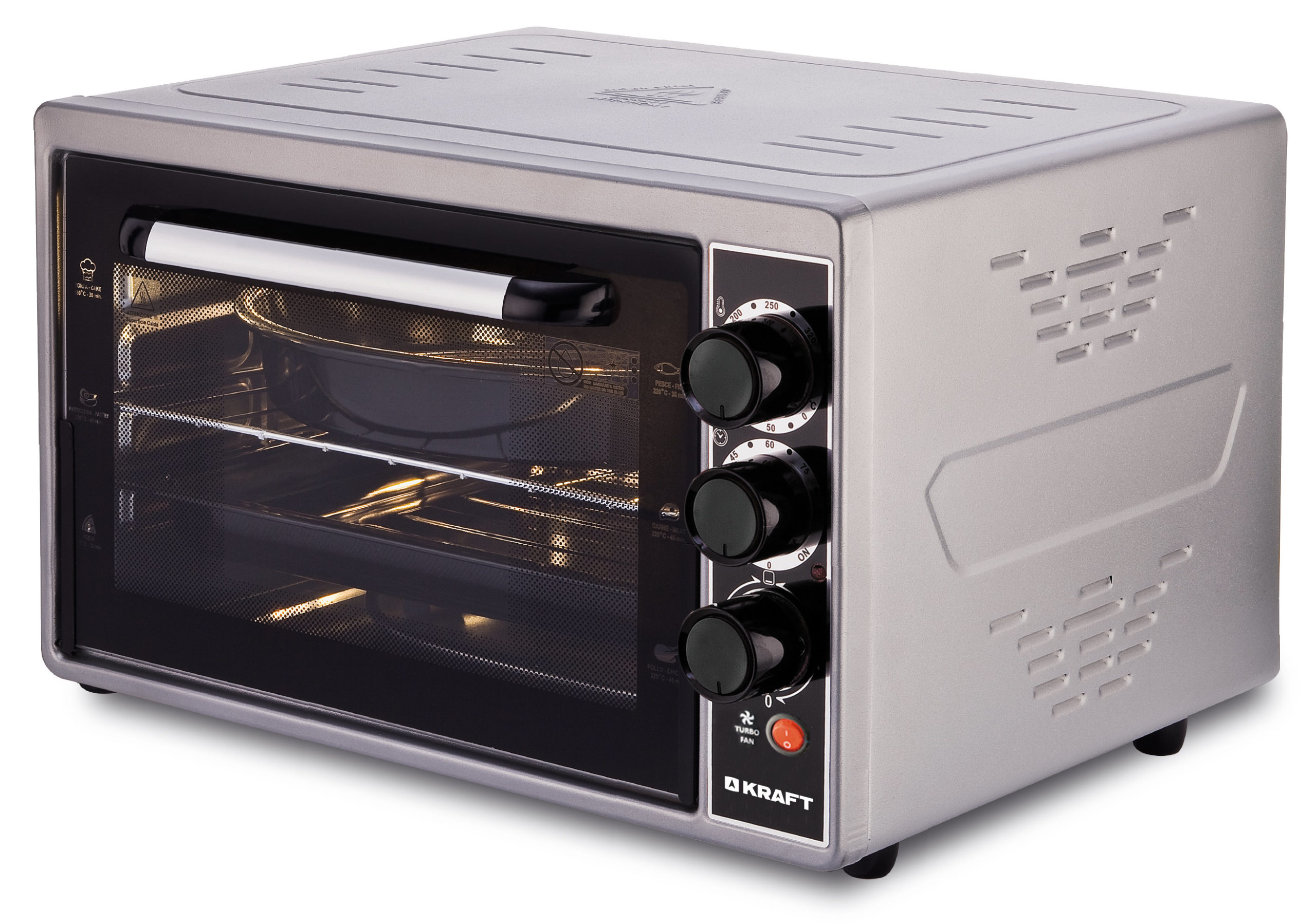 Мини-печь KRAFT KF-MO4506GR 1500Вт, серый (KF-MO4506GR)