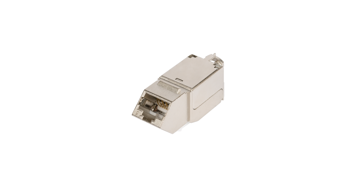 Модули Keystone, вставки Модуль Keystone NIKOMAX для панели серии AN угловой, RJ45/8P8C, 110/KRONE, T568A/B cat.6 экранированный, 1шт., металлик (NMC-KJSE2-AN-MT)