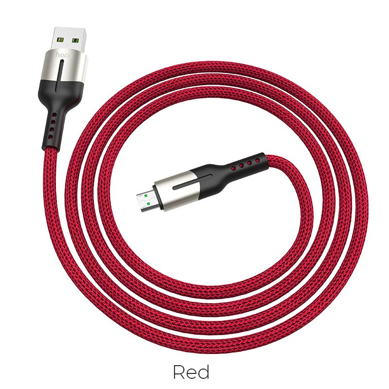 Кабель Micro USB-USB, 4A, 1.2м, красный HOCO U68 (УТ-00009484)