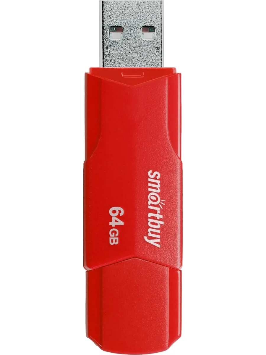 Флешка 64Gb USB 2.0 SmartBuy Clue, красный (SB64GBCLU-R)