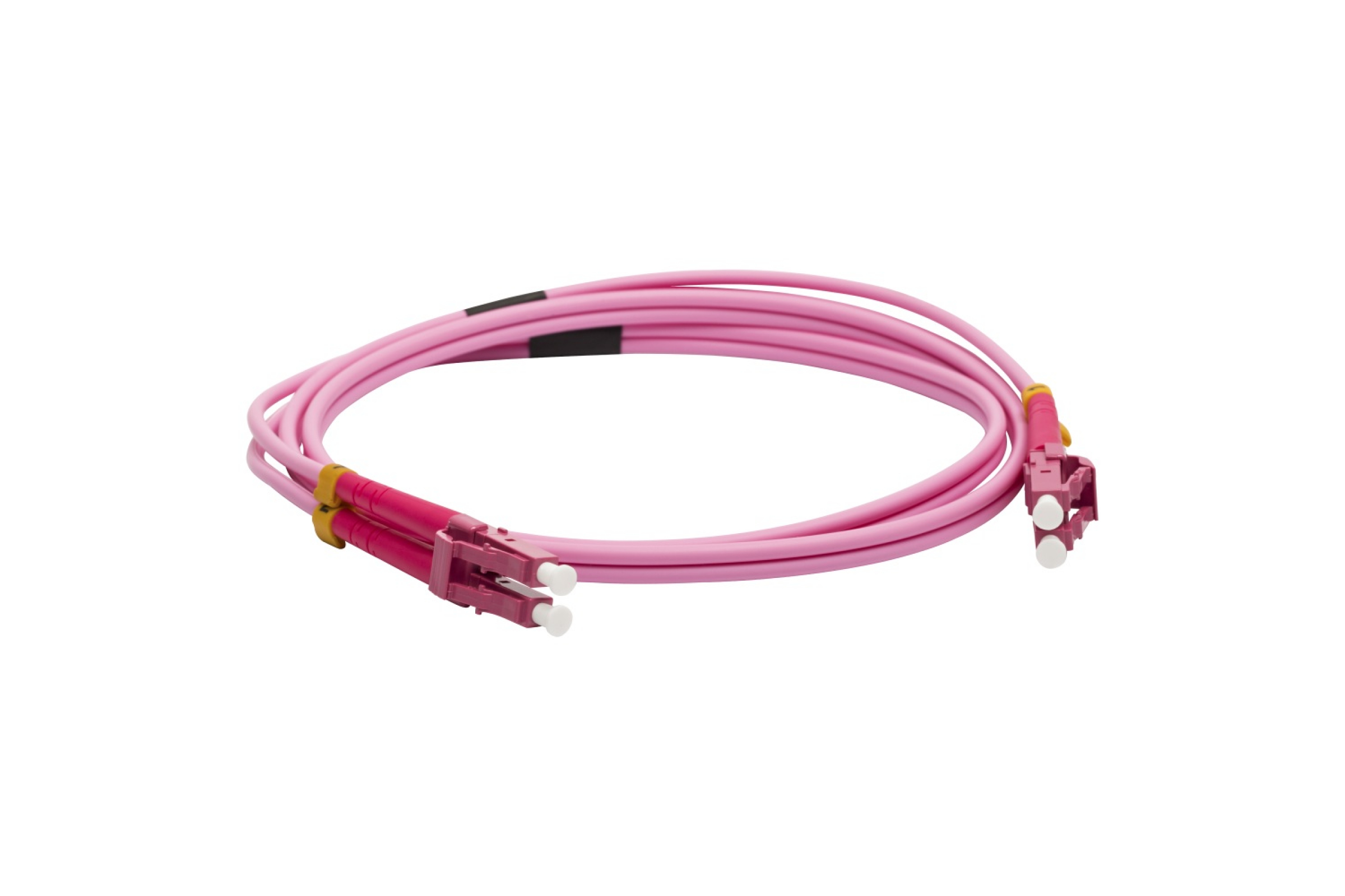 Патч-корд оптический LANMASTER, LC/PC-LC/PC, многомодовый, 50/125, OM4, двойной, 5м, розовый (LAN-2LC-2LC/OM4-5.0)