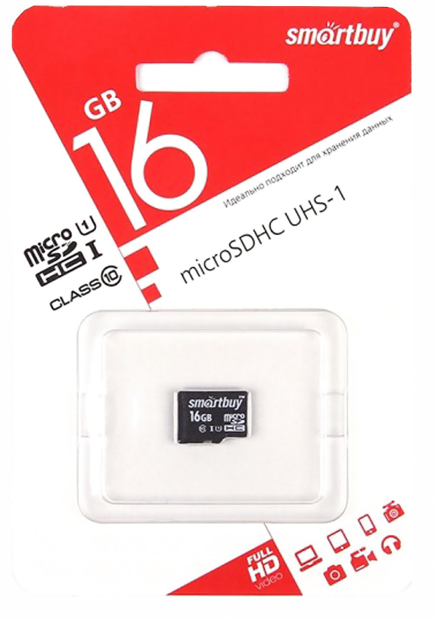 Карта памяти 16Gb microSD Smart Buy Class 10 (-)