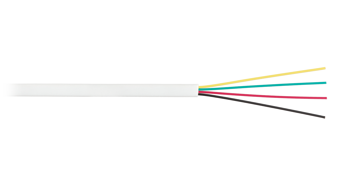 Кабель телефонный NIKOLAN плоский, многожильный, CU, 100м, белый (NKL 2026A-WT)