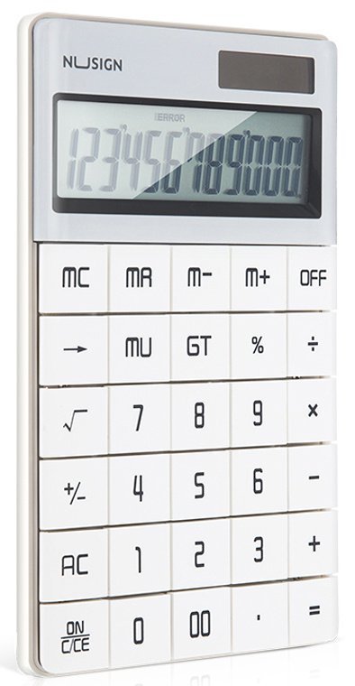Калькулятор настольный DELI Nusign ENS041WHITE, 12-разрядный, однострочный экран, белый (1617352)