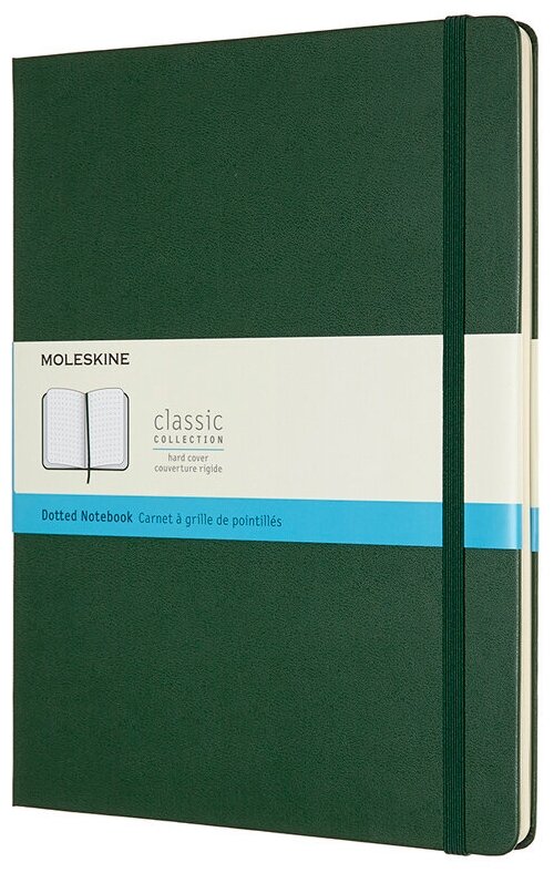 Блокнот Moleskine CLASSIC, 190х250мм, пунктир, 96 листов, зеленый (QP093K15)