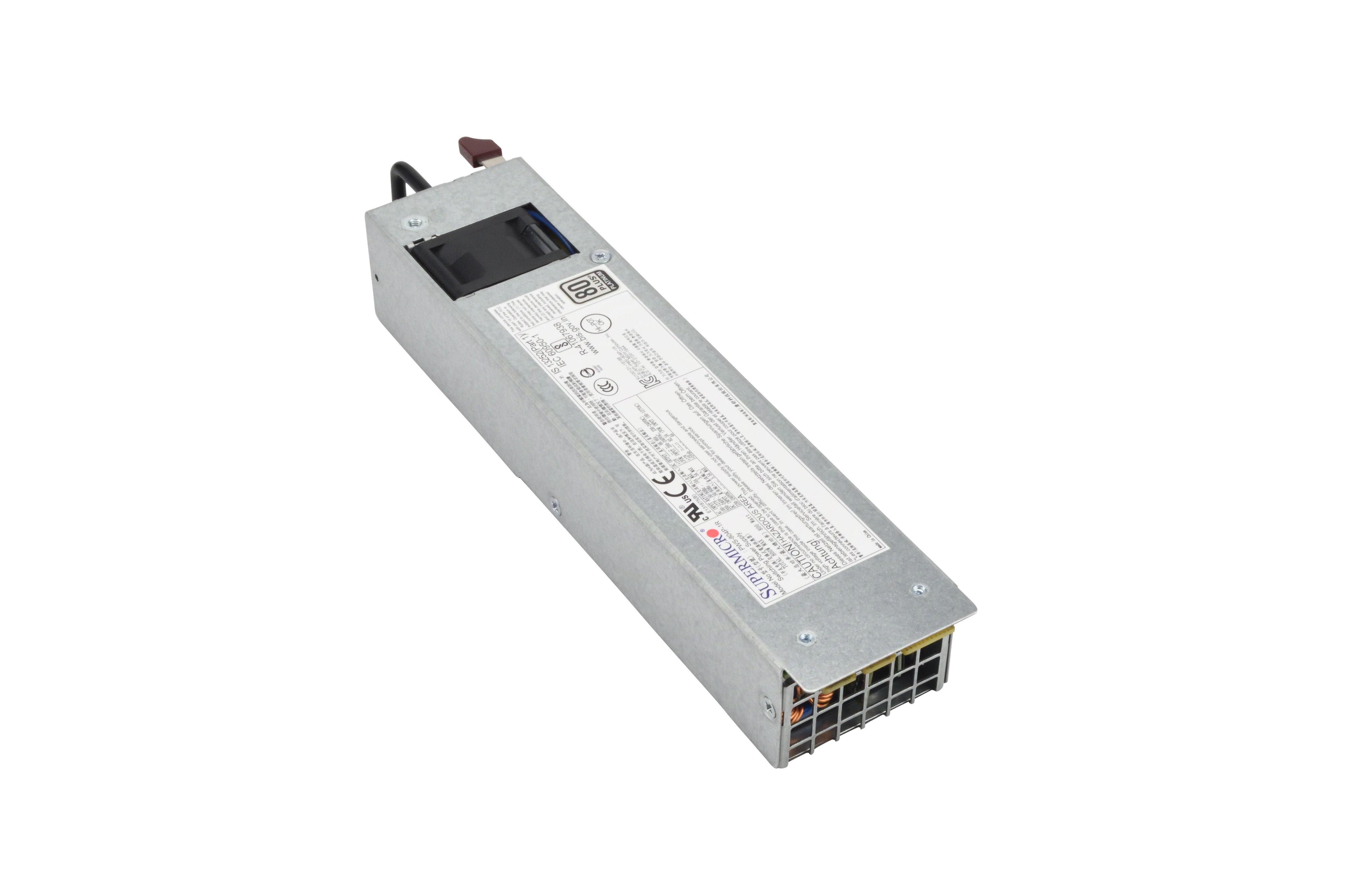 Серверные блоки питания Блок питания Supermicro, 1U Redundant, 800Вт, 80 Plus Platinum (PWS-804P-1R)