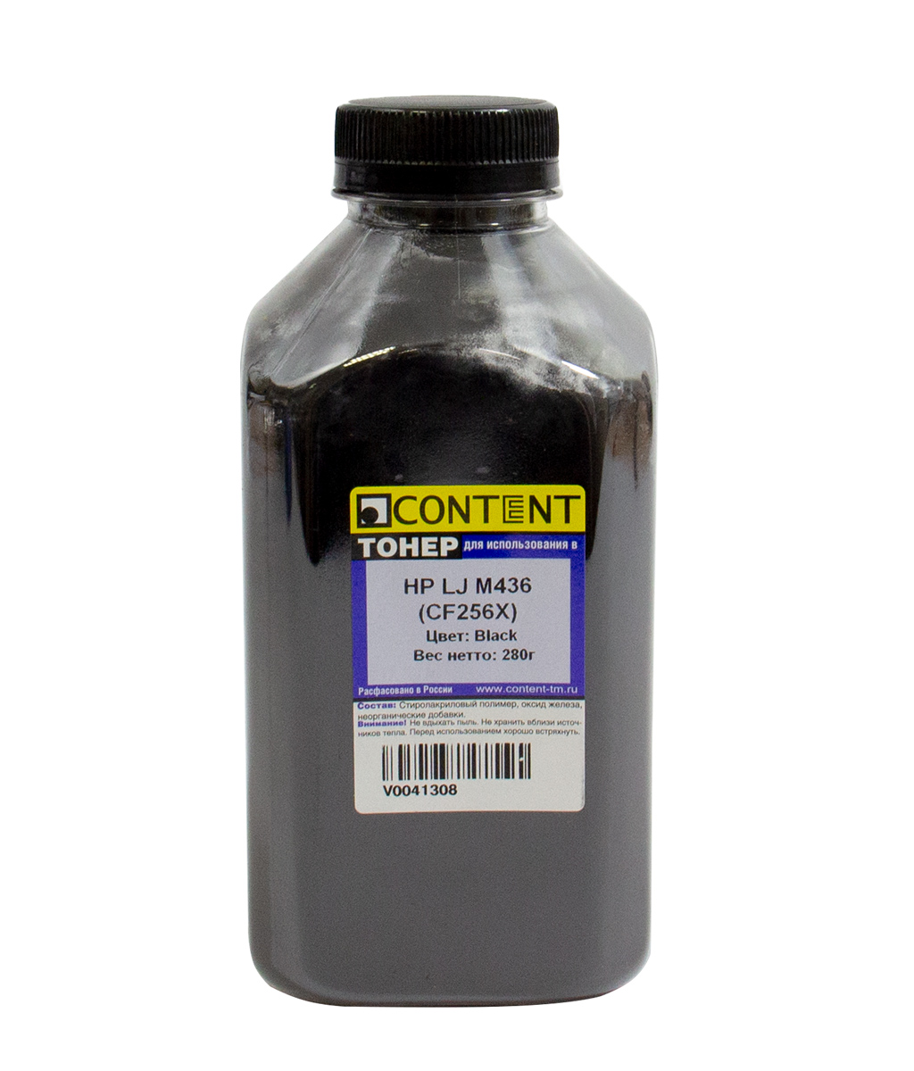Тонер совместимый Тонер Content, бутыль 280 г, черный, совместимый для LJ M436 (V0041308)