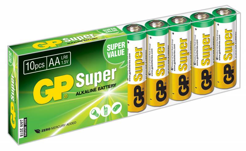 Элементы питания  E2E4 Батарея GP Super 15A-B10, AA, 1.5V 10шт. (GP15ARU-2S10)