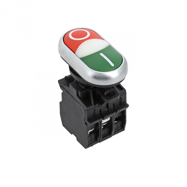 Кнопка комбинированная Пуск-Стоп без фиксации 22 мм, 1NO 1NC, красный/зеленый, EKF PROxima LA32HND (la32hnd)