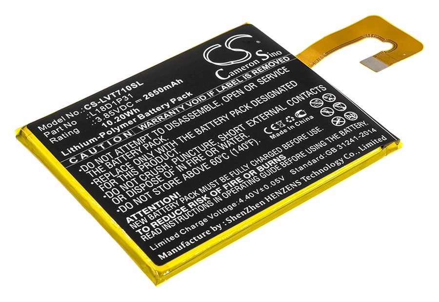   E2E4 Аккумулятор CameronSino CS-LVT710SL, 3.85V, 2650mAh, Li-pol для Lenovo TAB E7,TB-7104F