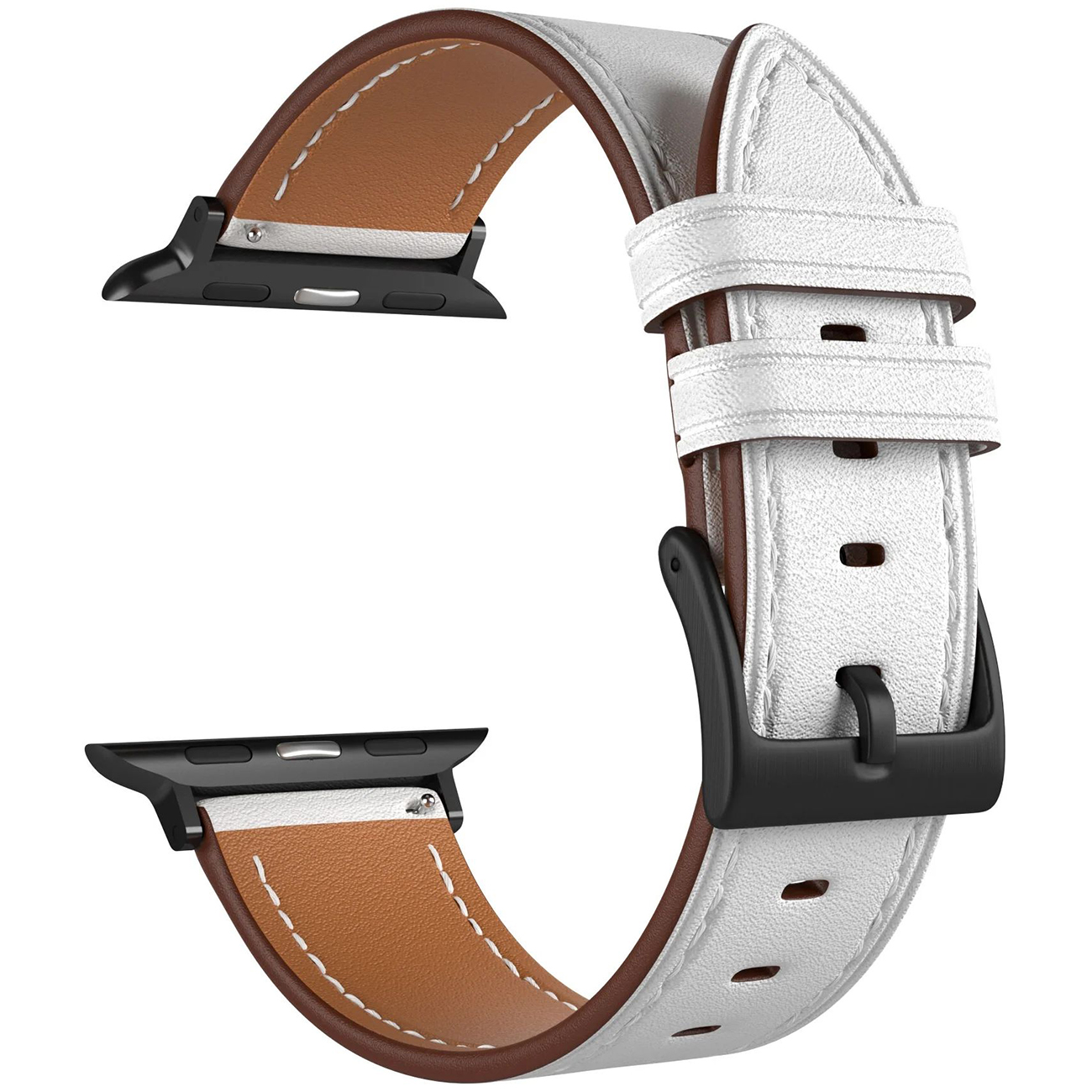 Ремешок Lyambda Nembus для Apple Watch, 38-40 мм, натуральная кожа, белый (LWA-41-40-WH)