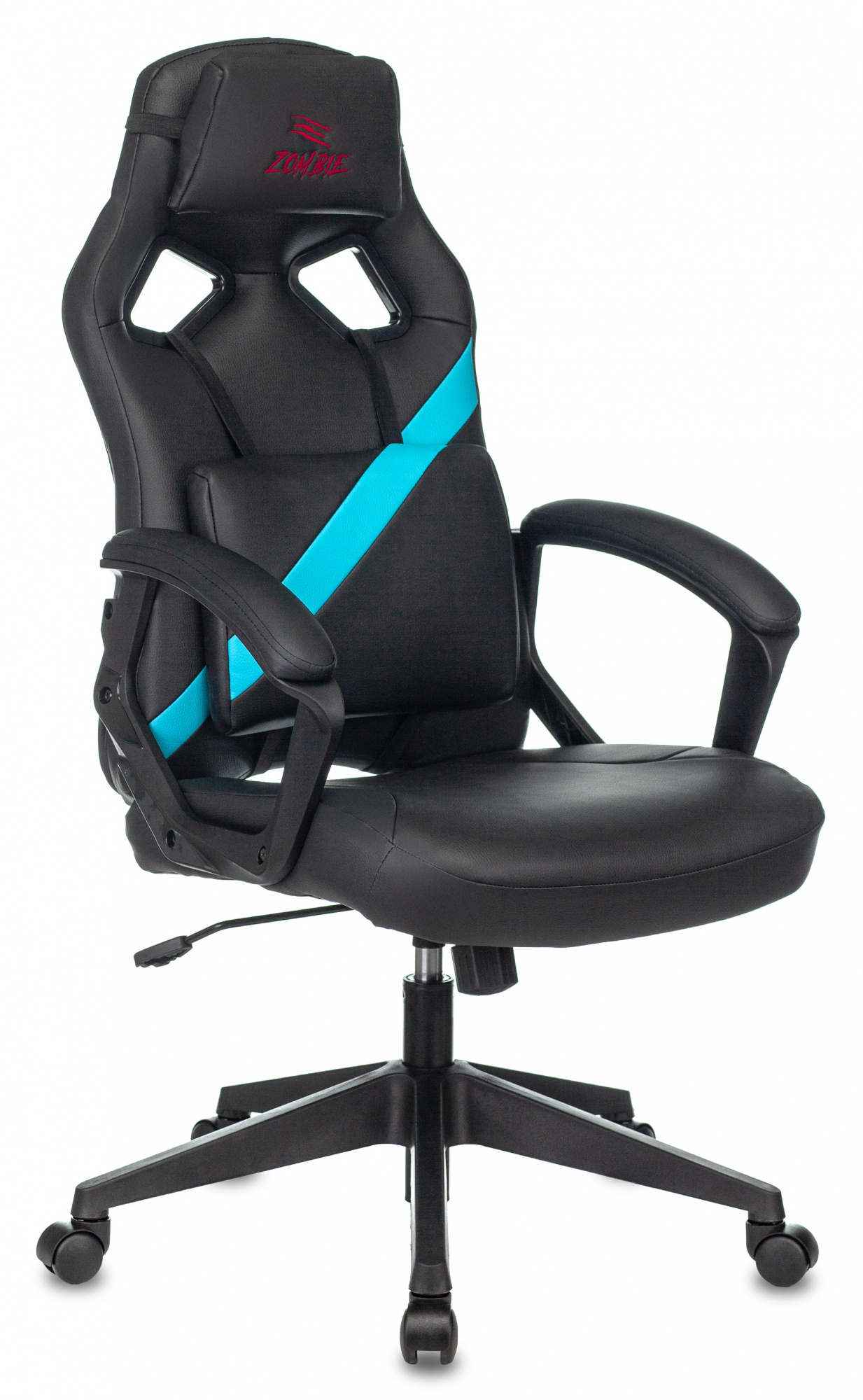 Игровые кресла Кресло игровое Бюрократ ZOMBIE DRIVER черный/голубой (ZOMBIE DRIVER LB)
