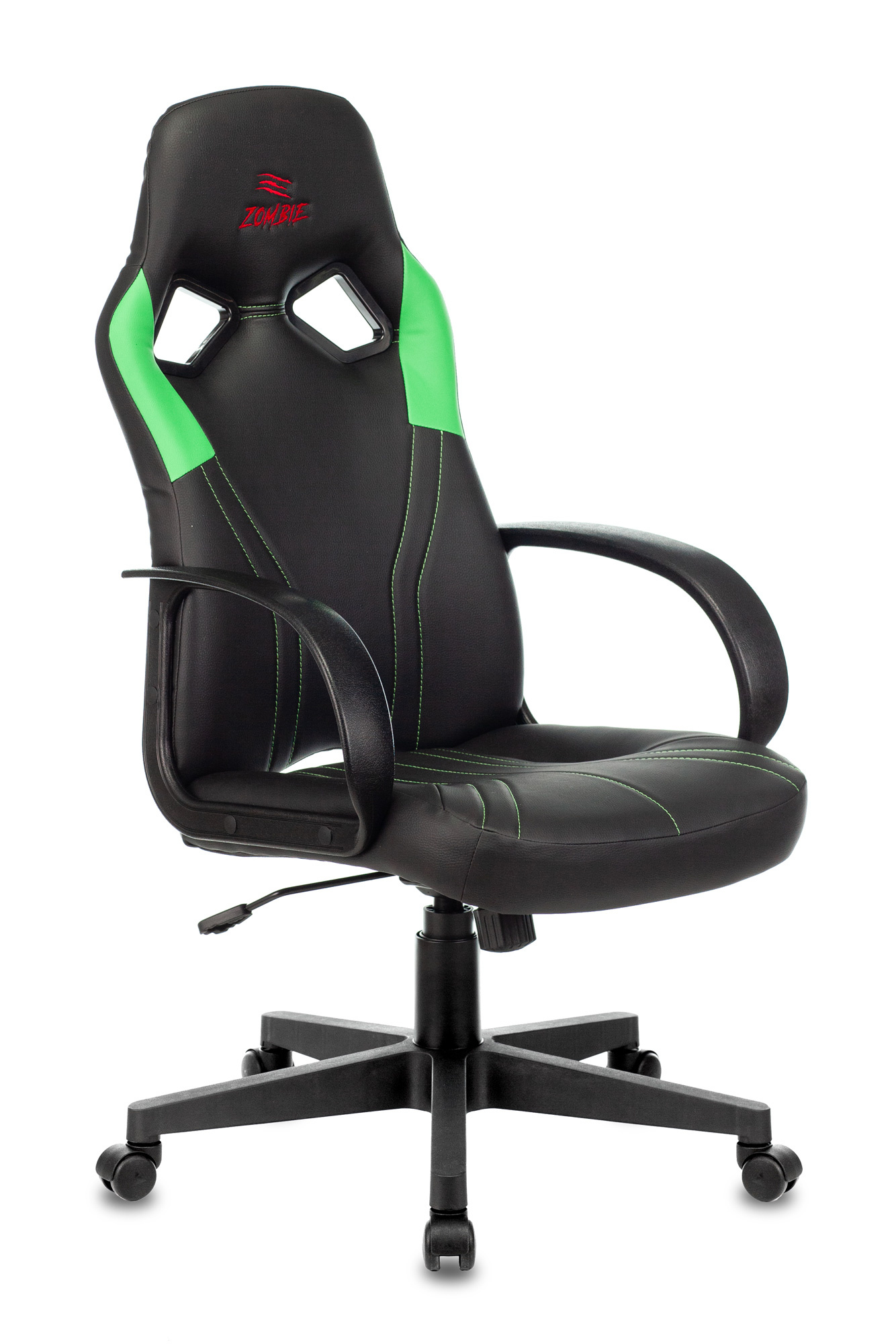 Игровые кресла Кресло игровое Бюрократ ZOMBIE RUNNER черный/зеленый (ZOMBIE RUNNER GREEN)