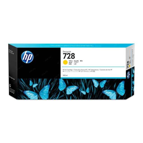 Картридж струйный HP 728 (F9K15A), желтый, оригинальный, объем 300 мл для HP DesignJet T730/T830