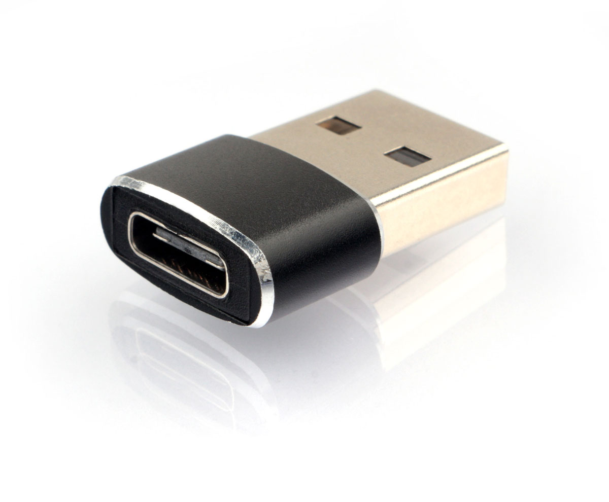 Переходник (адаптер) USB-USB Type-C, черный Cablexpert (A-USB2-AMCF-02)