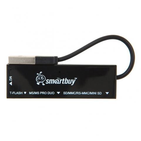 Картридер Smartbuy внешний, мультиформатный, USB 2.0, черный (SBR-717-K)