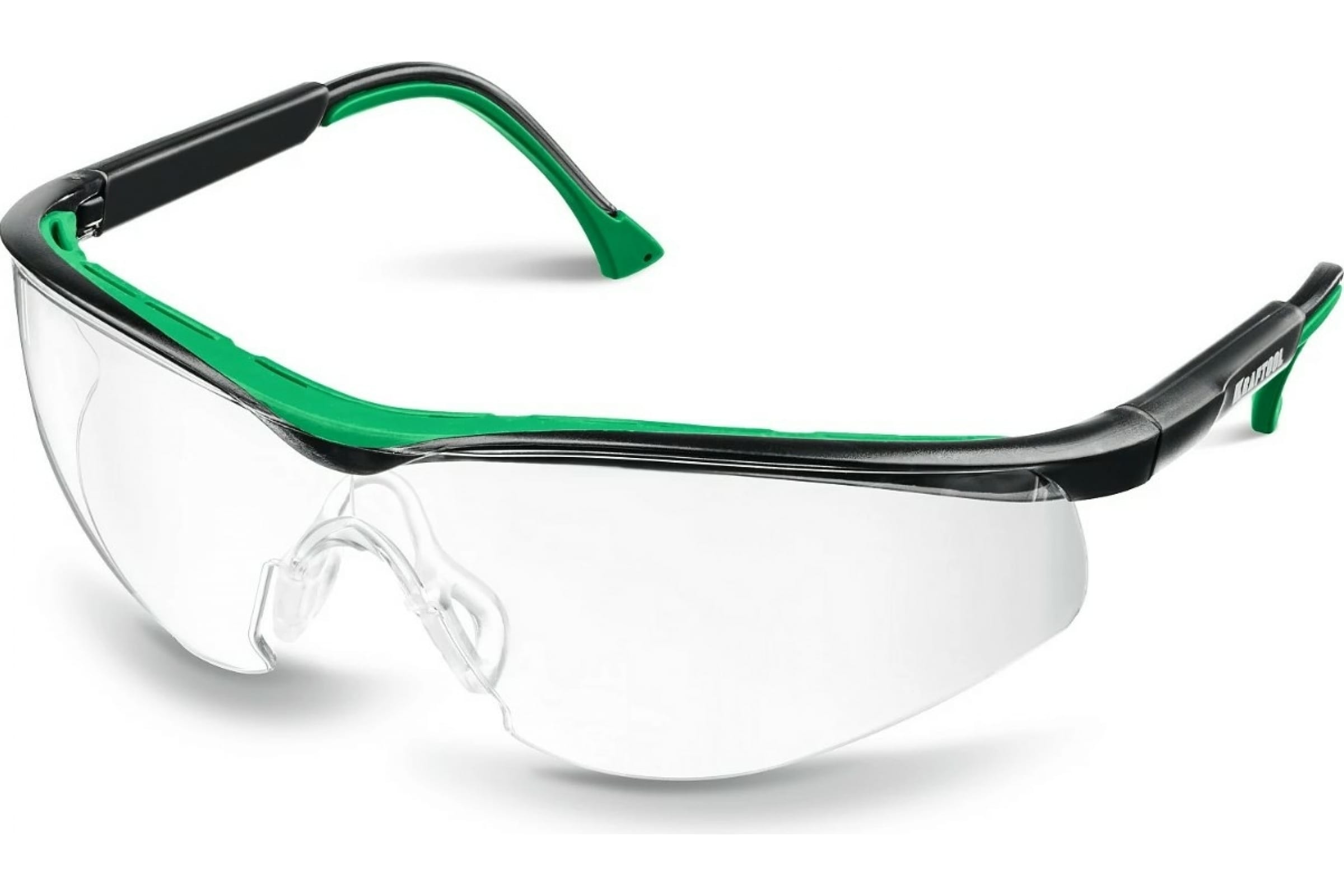 Защитные очки  E2E4 Очки защитные Kraftool BASIC 110317, открытые, черный/прозрачный (110317)