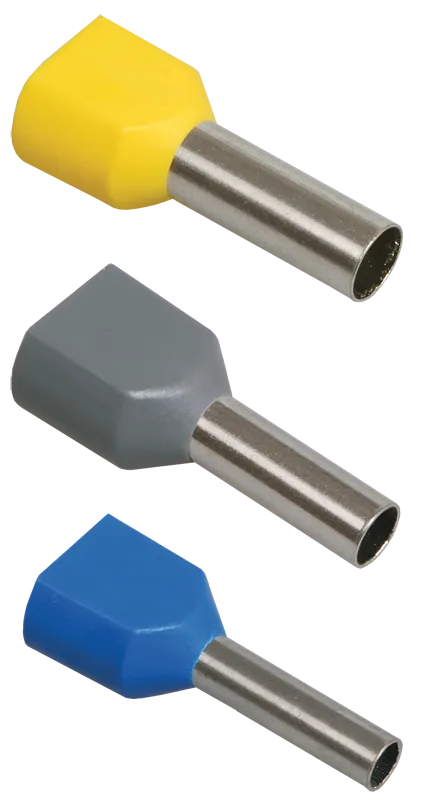 Кабельные наконечники Наконечник НШВИ2 гильза изолированный, 2.5 мм², медь, луженый, под опрессовку, синий, 100 шт., IEK НГИ2 2,5-12 (UTE10-D3-3-100)