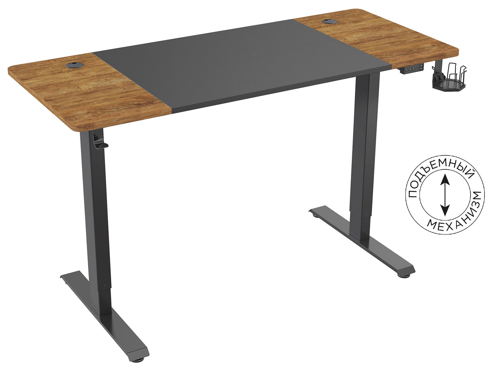 Игровой стол Cactus CS-EDL-BAWD, МДФ/металл, черный/коричневый (CS-EDL-BAWD)